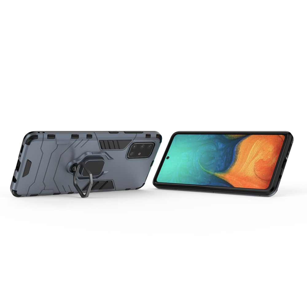 For Samsung Galaxy A71 Armor Case With Stand Magnetic Ring Holder Bracket Anti-Fall Soft Edge Shockproof Back Cover Casing