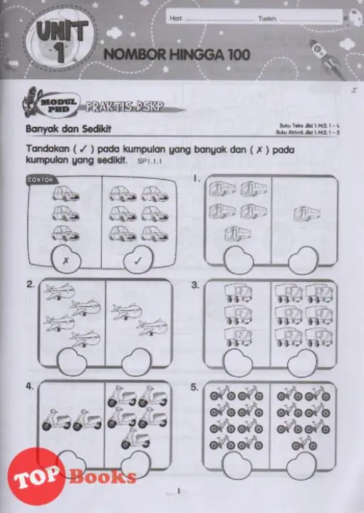 Topbooks Sasbadi Buku Latihan Kssr Pbd Matematik Tahun 1 2020 Lazada