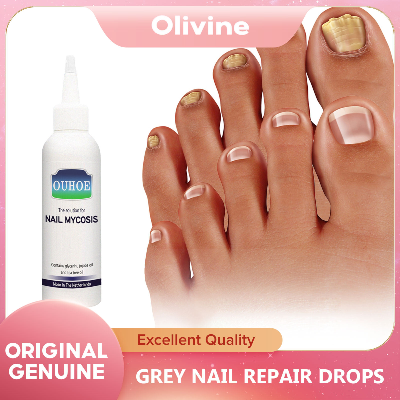 Ouhoe Grey Nail Repair Drops For Hand And Foot Grey Nail Repair Soft