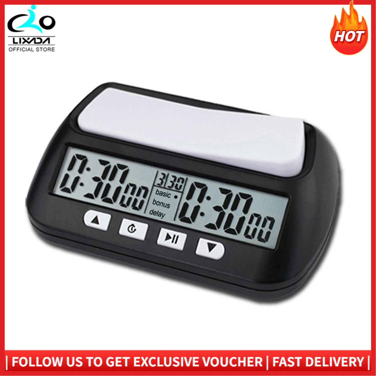LIXADA 3-in-1 Multipurpose Portable Professional Chess Clock Digital Chess Timer Game Timer