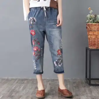 three quarter length jeans