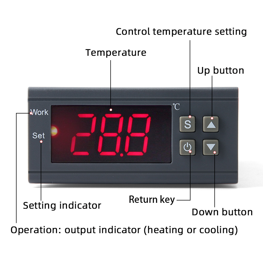 Yieryi Bộ Điều Khiển Nhiệt Độ Kỹ Thuật Số MH1210W Bộ Điều Chỉnh Nhiệt AC90-250V 10A 220V Với Cảm Biến-50 ~ 110C Điều Khiển Làm Mát Làm Nóng