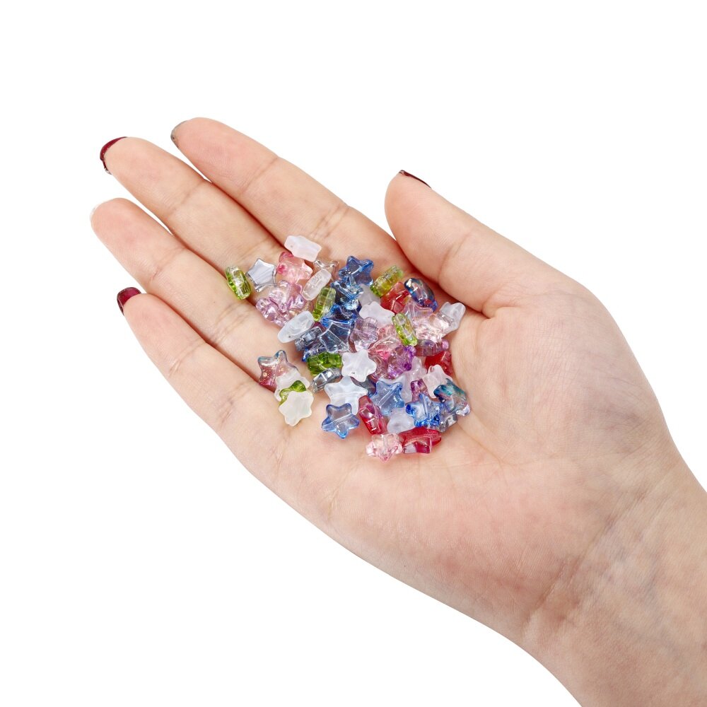 20-50pcs/gói tinh thể nhân tạo năm cánh sao hạt tự làm phụ kiện trang sức