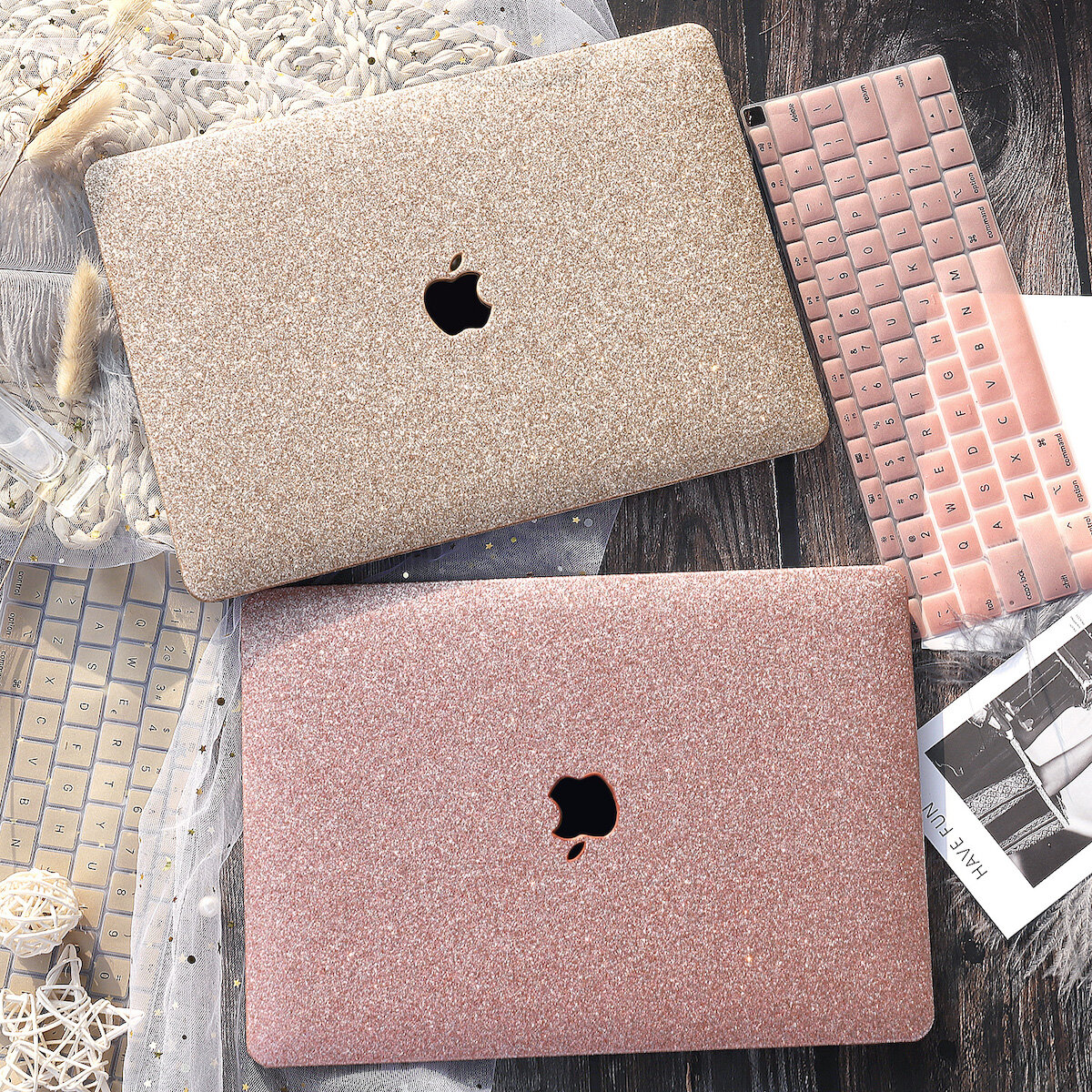 Case For MacBook Air Pro M2 2022 A2681 A2338 A2337 M1 Chip Pro Air 13 16inch A1466 A1502 A2141 A2179 A1932 Shiny and Smooth Texture Hardshell With Keyboard Cover