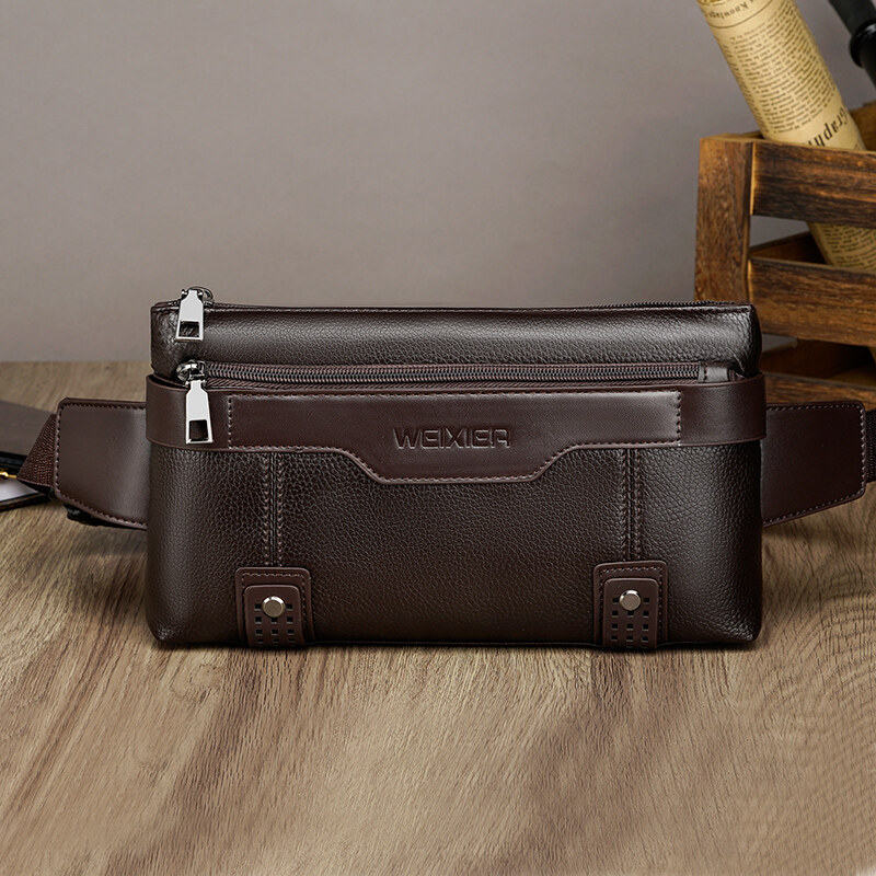 2021 New arrived Waist Bag Men Money Phone Fanny Pack Vintage Men's Leather Waist Belt Bag Small Travel Waist Packs Male For Phone Pouch body bag for men