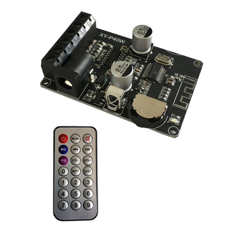 30W/40W 12V/24V High Power Digital Audio Power Amplifier Module with Remote Control XY-P40W Stereo Bluetooth Power Amplifier Board