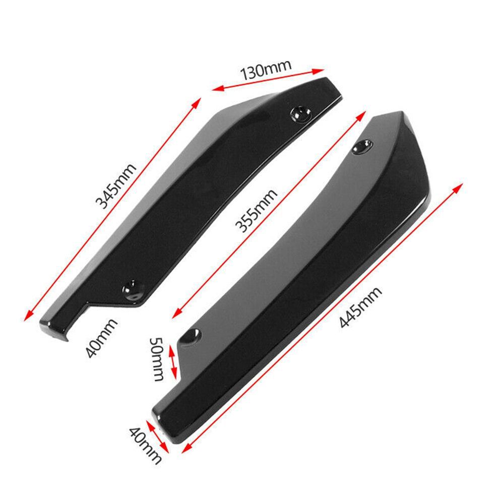 NPDTN 2Pcs Black Diffuser Universal Splitter Lip Spoiler Protector Scratch Car Rear Bumper