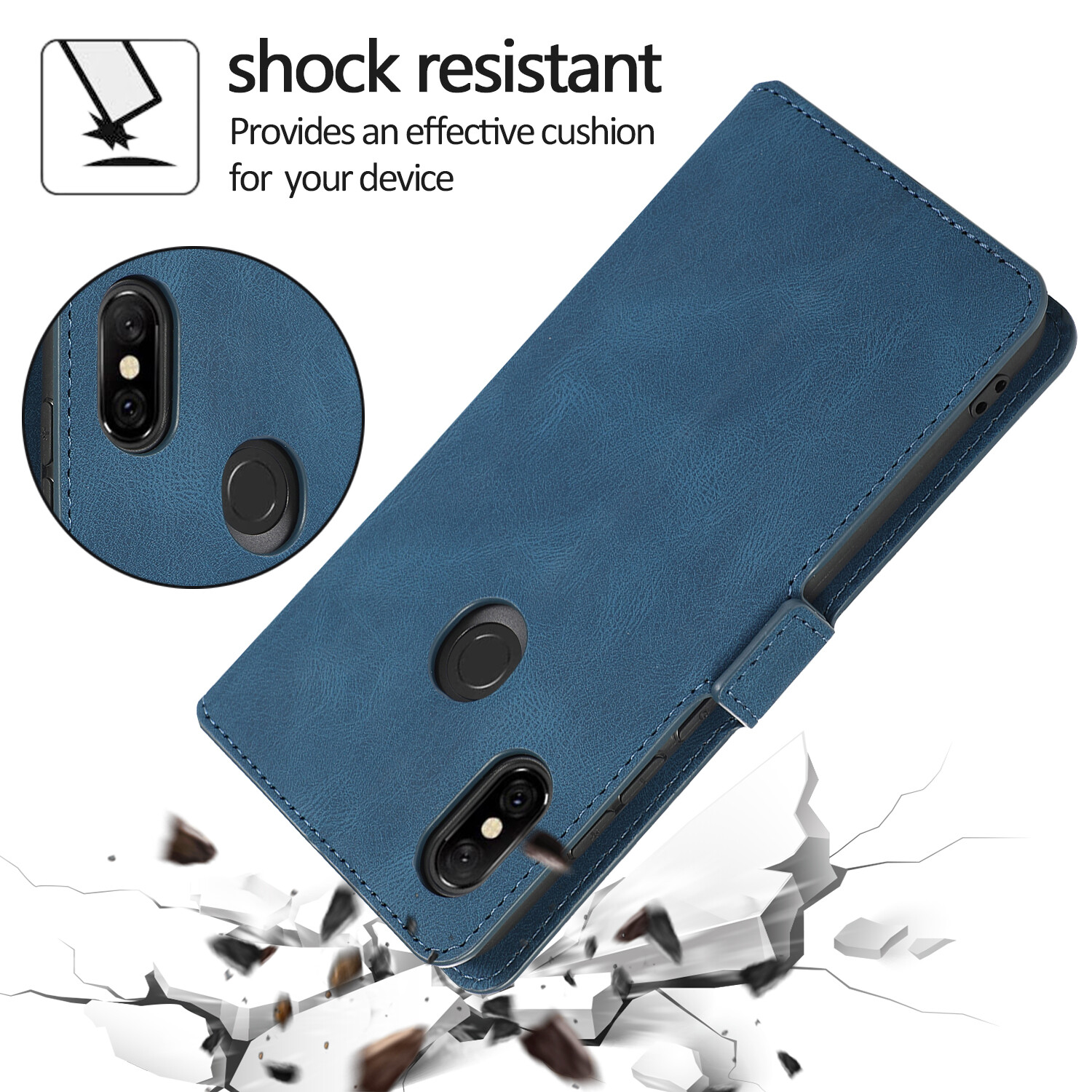 For Xiaomi Redmi Note 5 5 Pro/Redmi Note 6 6 Pro/Redmi Note 7 7 Pro Leather Flip Wallet Case Magnetic Closing Clasp Stand Card Slots Cover Casing