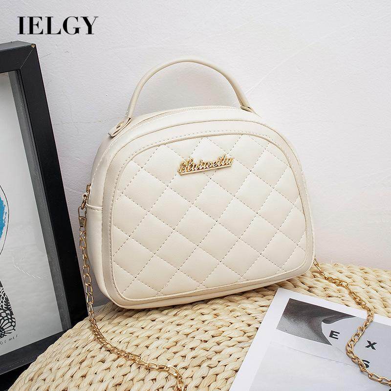 IELGY Diamond bag handbag casual diagonal bag large capacity chain cute shoulder bag semicircle mobile phone bag trendy