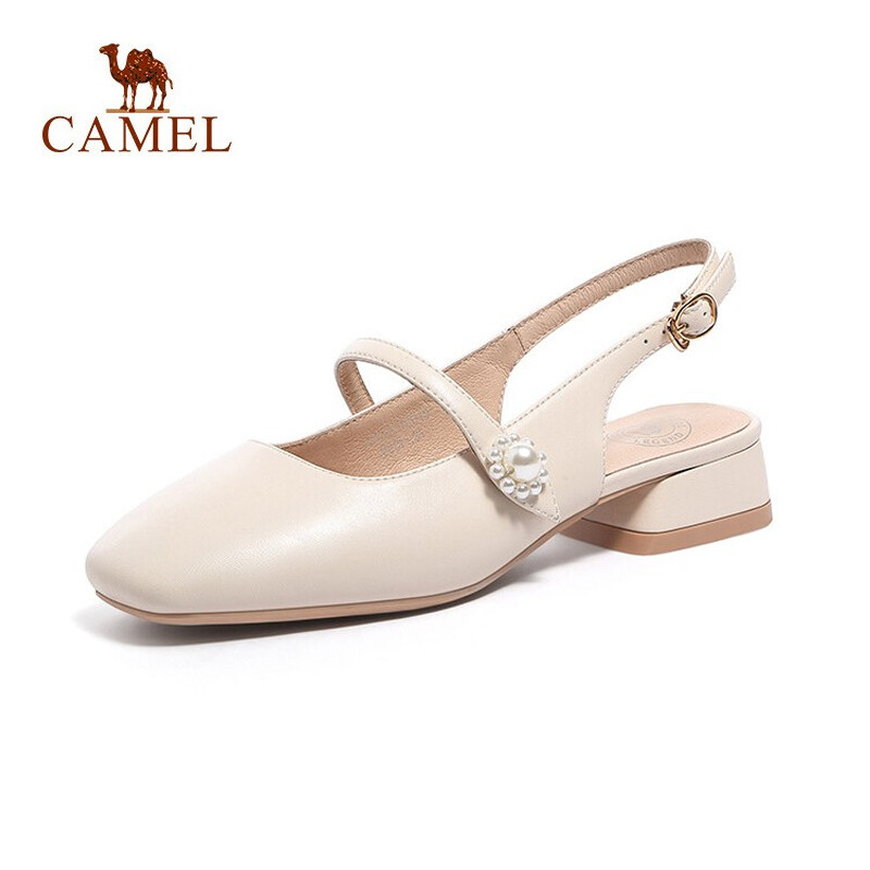 Cameljeans Xăng Đan Mùa Hè Mới Giày Baotou Mary Jane Cho Nữ Giày Gót Thấp