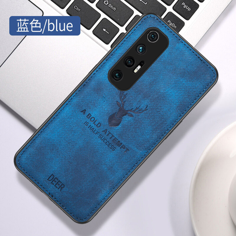 For Xiaomi Mi 10S Case Cloth Deer Soft Fabric Phone Case Pattern Silicon TPU Cloth Texture Back Cover for Xiaomi 10s