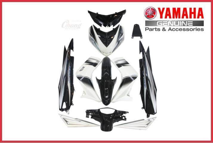 Coverset Yamaha Lc135 V1 Hitam Putih 1st Model 100 Original Hly Lazada