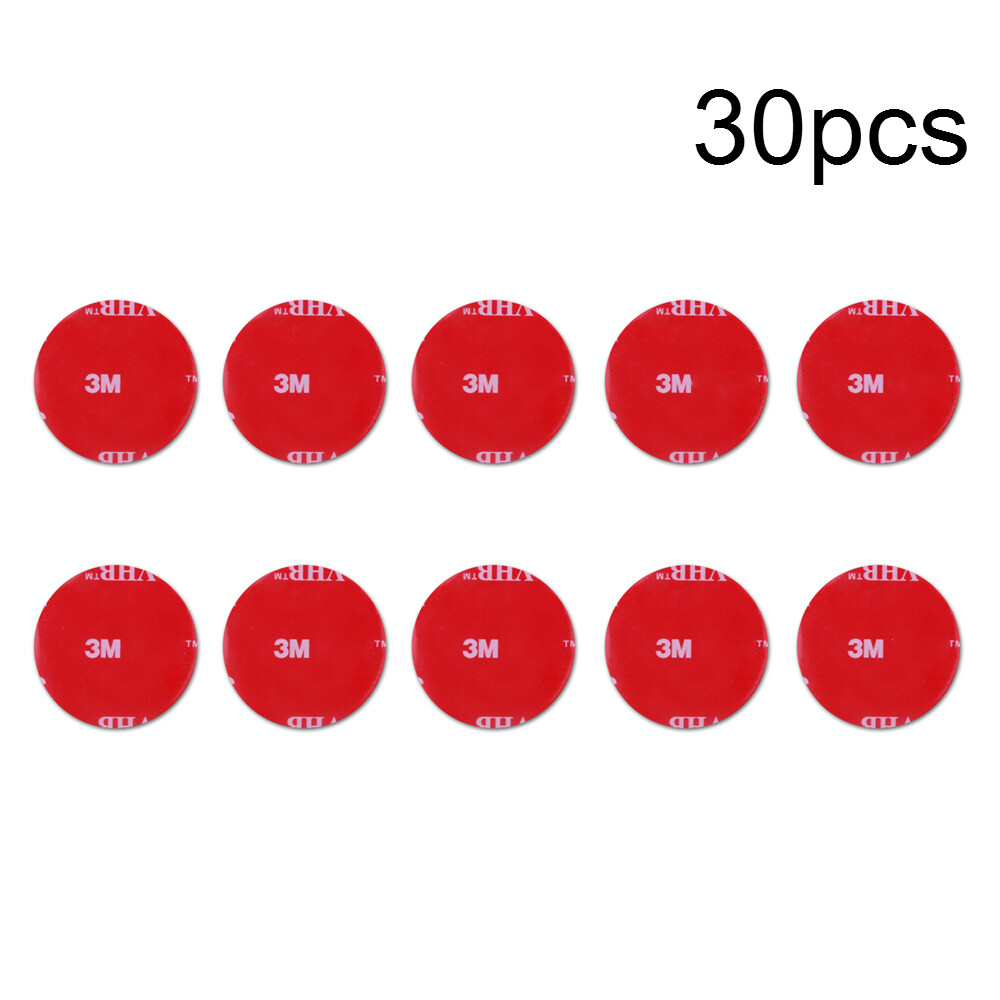 30 PCS 3M Tape 30mm Round Square 1mm Thickness Strong Double-Sided Adhesive Tape Car Decoration Sticker For Logo Emblem Home Use