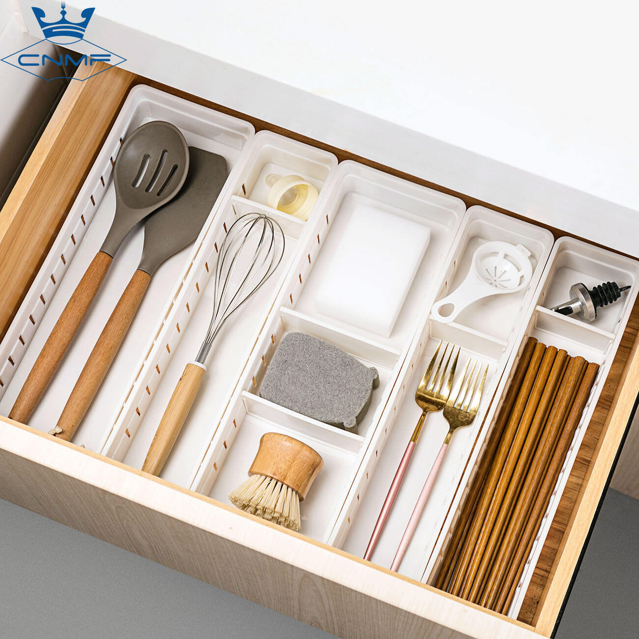 CNMF Japanese Style Divided PP Kitchen Storage Drawer Box