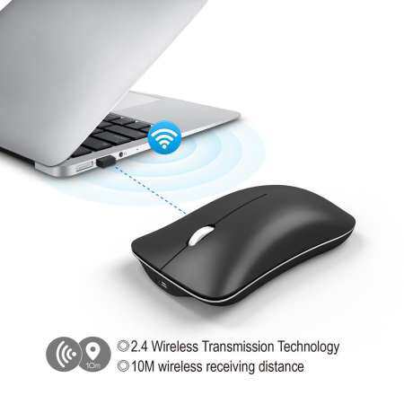 OrzBuy ชาร์จ 2.4 เมาส์ไร้สาย GHZ เงียบคลิก Noiseless,โหมด Dual เมาส์ไร้สายบางเฉียบสำหรับ PC,แล็ปท็อป,Mac, android,Windows OrzBuy ชาร์จ 2.4 เมาส์ไร้สาย GHZ เงียบคลิก Noiseless,โหมด Dual เมาส์ไร้สายบางเฉียบสำหรับ PC,แล็ปท็อป,Mac, android,Windows