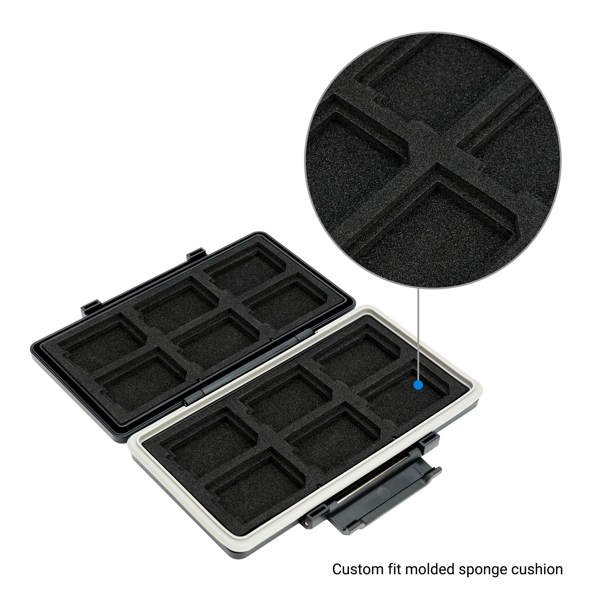 Hộp đựng thẻ nhớ SD SDHC SDXC chống thấm nước JJC Ngăn chứa thẻ tổ chức lưu trữ thẻ CFexpress Loại A, với miếng đệm mút Eva và có vòng đệm silicon để bảo vệ tốt