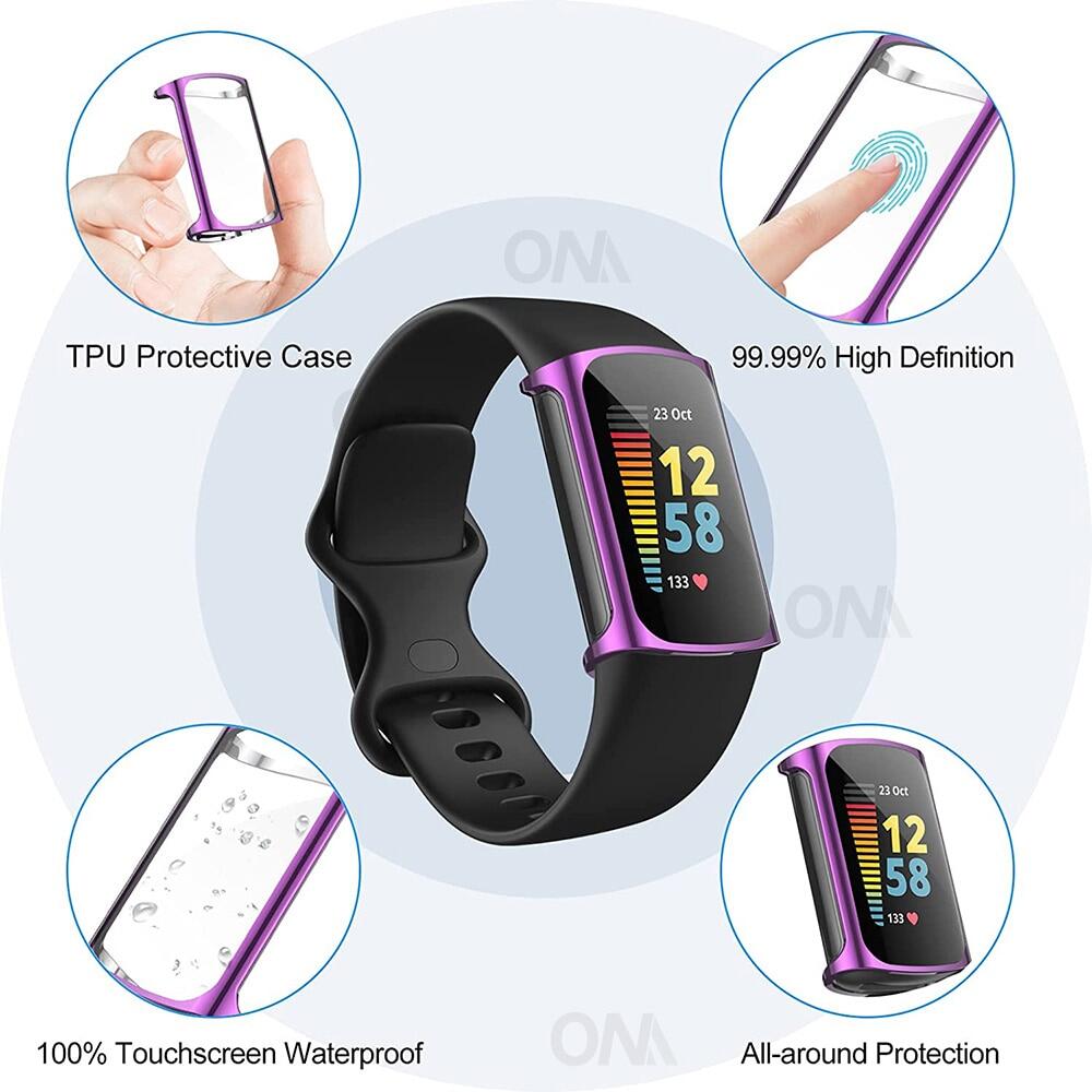 Ốp Bảo Vệ Màn Hình Cho Fitbit Charge 5 Ốp Bảo Vệ Đồng Hồ TPU Mềm Siêu Mỏng Cho Fitbit Charge5 Phụ Kiện Ốp Chống Sốc