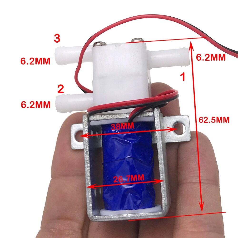 Mini micro 2 position 3 way electric solenoid valve n/o n/c dc 6v / 12v/ 24v/ 36v small electromagnetic water valve flow control