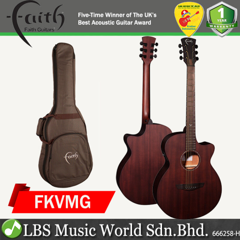 Faith FKVMG Naked Venus Cutaway Electric Acoustic Guitar Full Solid Mahogany Fishman Amp Malaysia