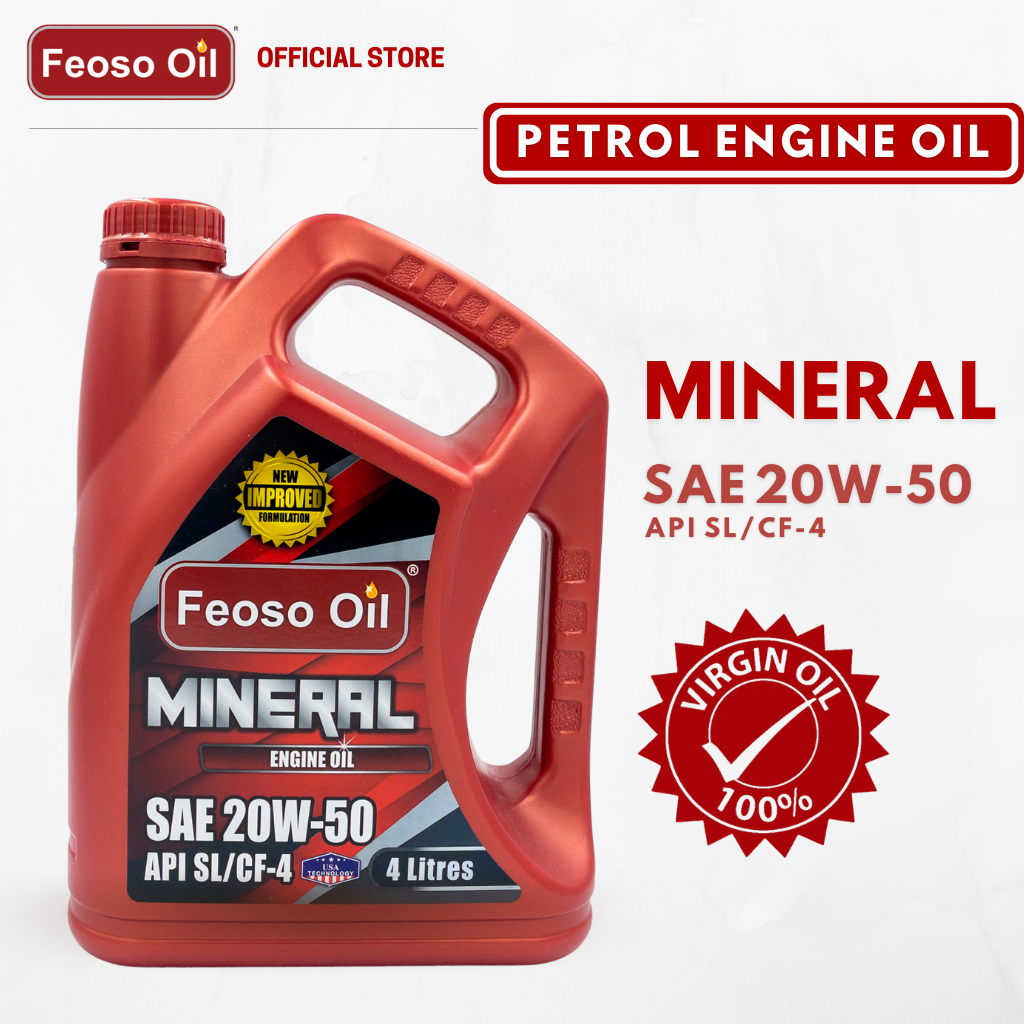 Feoso Oil Mineral Petrol Engine Oil SAE 20W50 API SL/CF4 Car Minyak