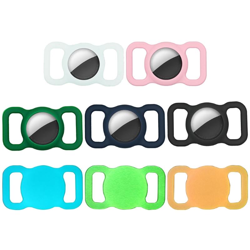 Protective Case for-Apple Airtag 2021 Portable Silicone for Dog Cat Pet Collar Protector Tracker Cover Case for Backpack