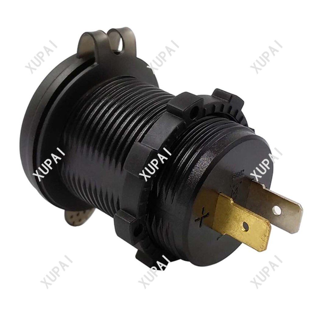 RTO QC 3.0 Motorcycle Boat Car USB Charger Socket LED Voltmeter With ON/OFF Switch Power Socket Adapter/ LED Display Waterproof Output for Car Marine Motorcycle Boat ATV RV Camper