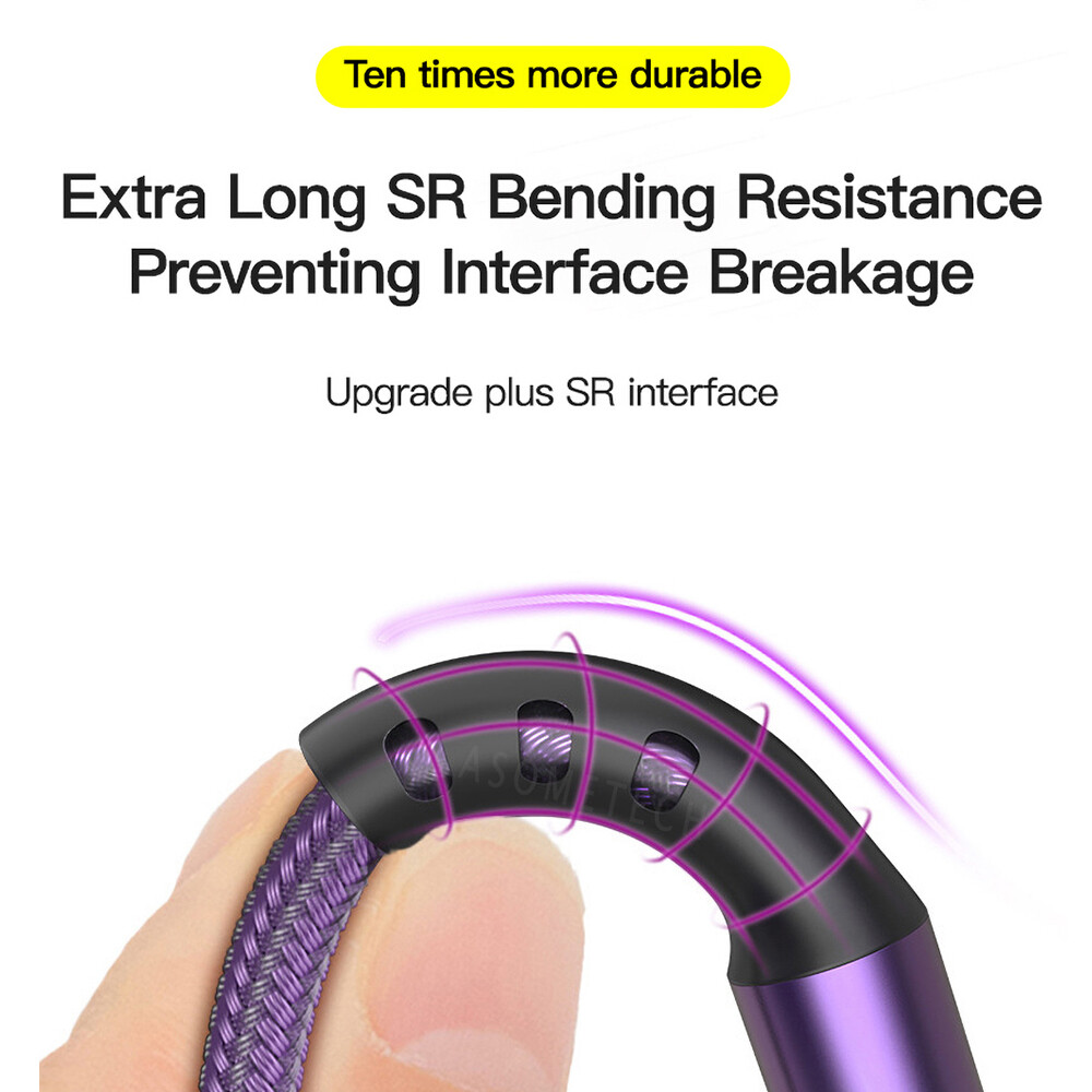 TOPZERO Cáp Dữ Liệu Sạc Nhanh 3A Cáp Sạc USB Bện Bằng Nylon Ánh Sáng Thở Micro USB Lightning Type-C Cho iPhone 6 7 8 Plus 11 X XS XR XS Max 11 Pro Max Samsung S20 S10 Xiaomi Huawei OPPO vivo
