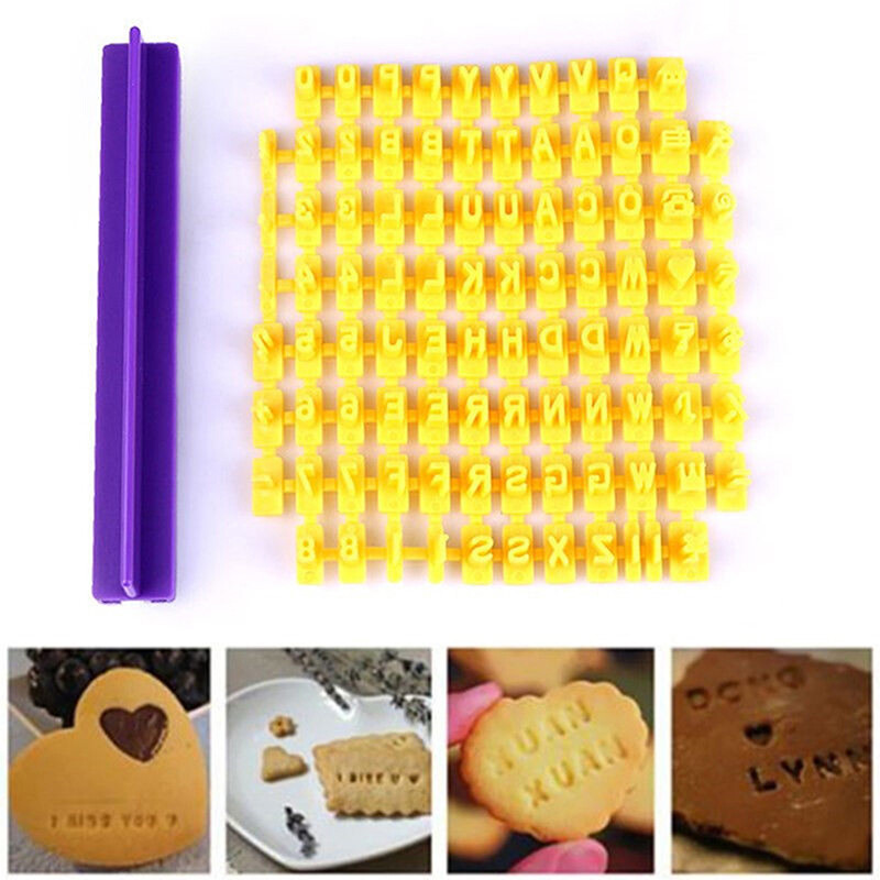 Alphabet Letter Number Biscuit Cookie Cutter Press Stamp Embosser Cake Mould