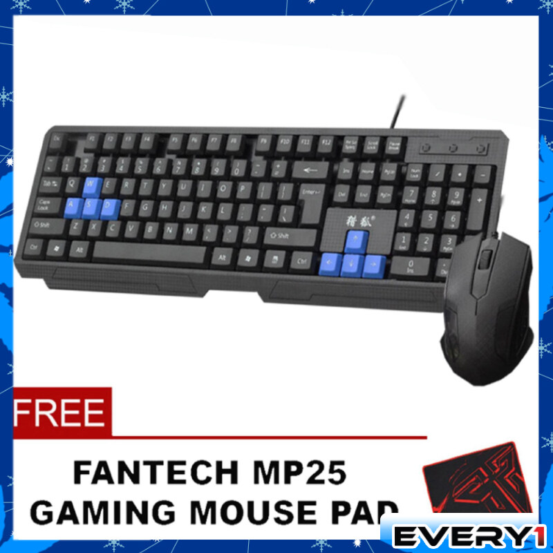 EVERY1 FOXHUNTER Office Wired Water Resistance USB Keyboard And Mouse Combo For PC/Laptop Malaysia