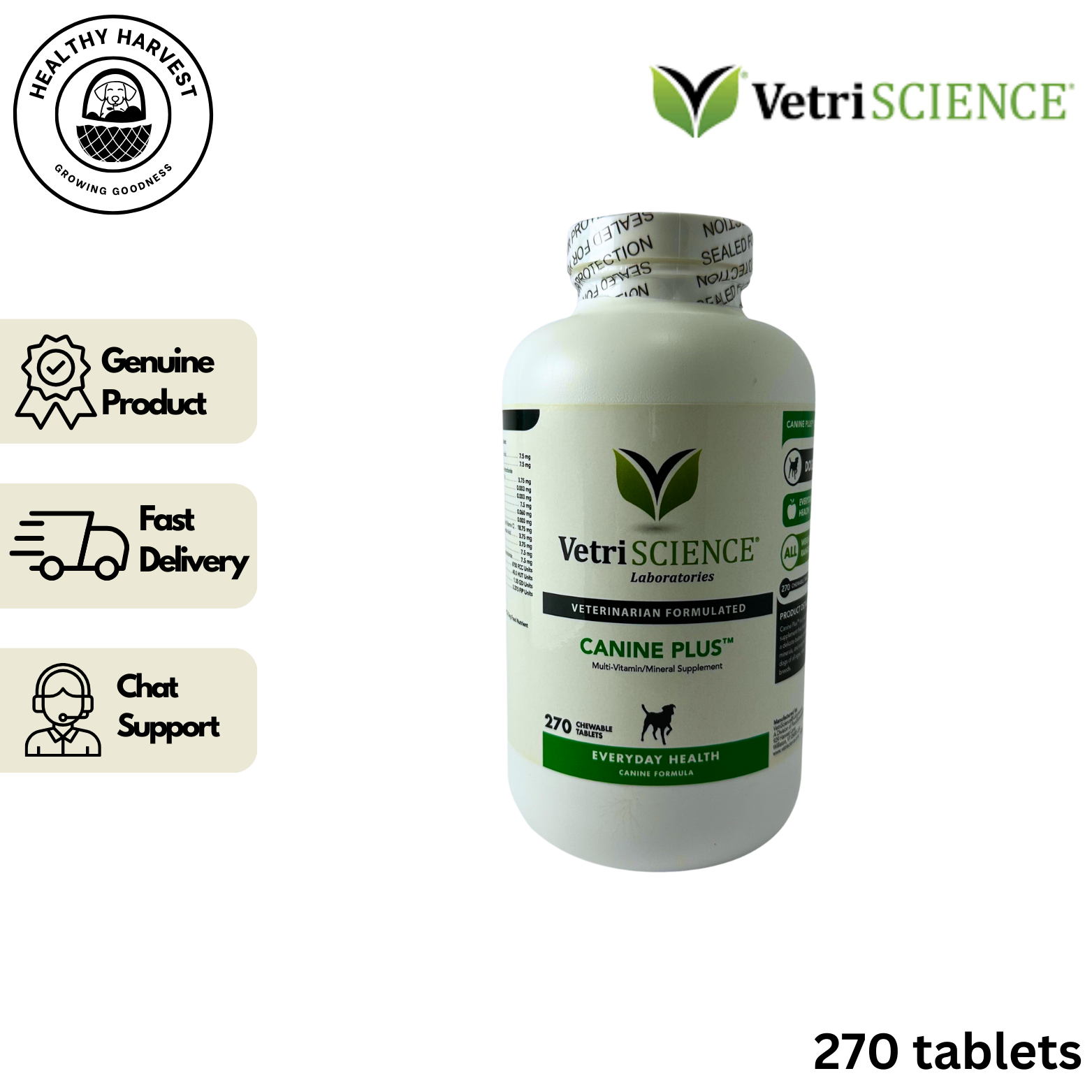 VetriScience Canine Plus™ Multivitamin for Dogs with 270 Chewable