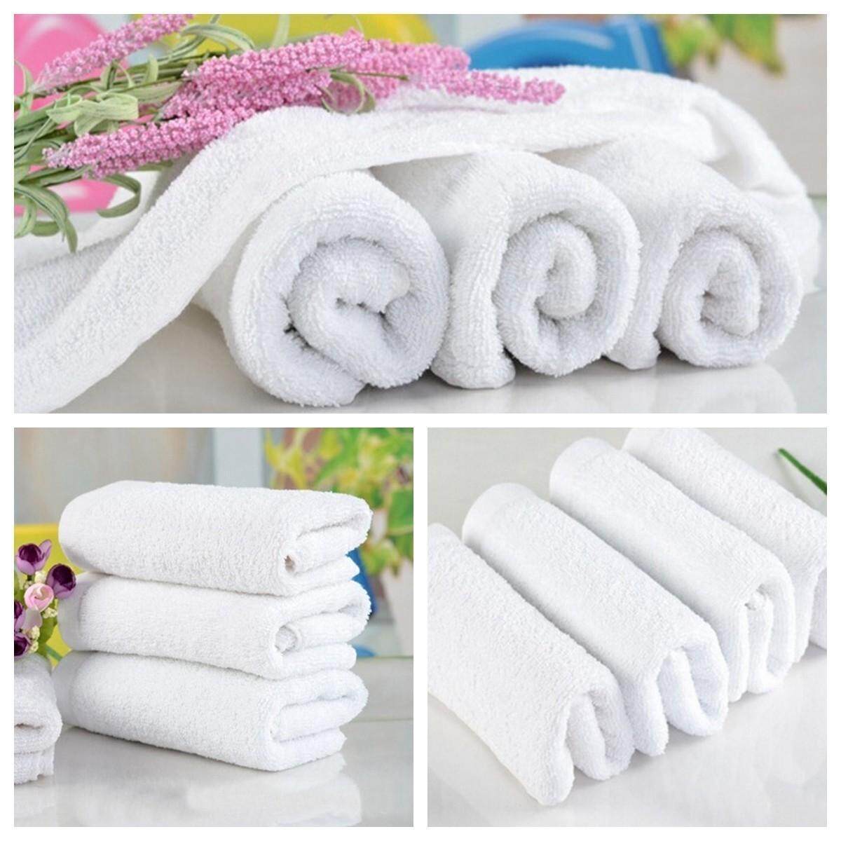 1 PC 100% Cotton Mềm Mại 60*30 cm Khách Sạn Khăn Tắm Khăn Rửa Tay Khăn Màu Trắng