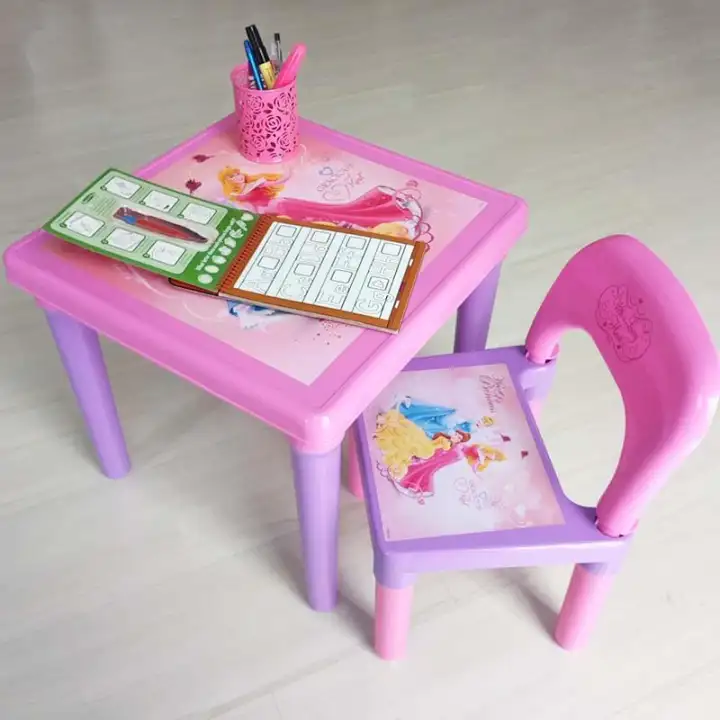 Disney Plastic Set Table Study Kids Playing Dining Table Plus 1