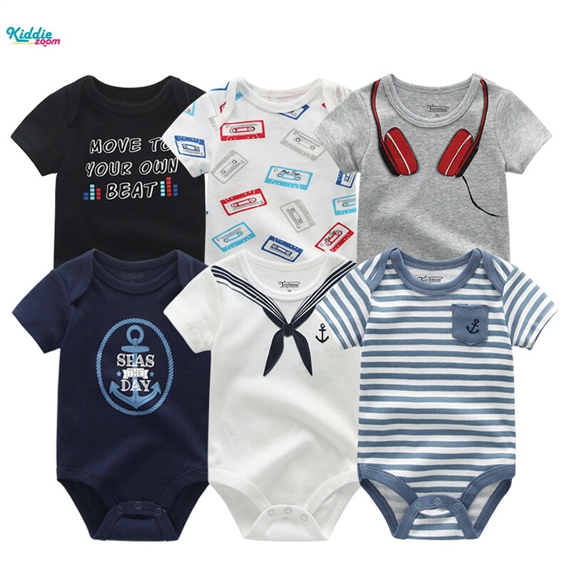 Kiddiezoom 6 pieces baby romper boys and girls clothes