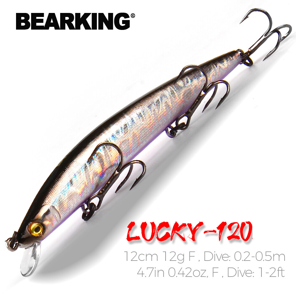 BEARKING Mồi Câu Cá Crankbait 12Cm 12G Mồi Câu Cứng Quay Nhân Tạo Mồi Câu