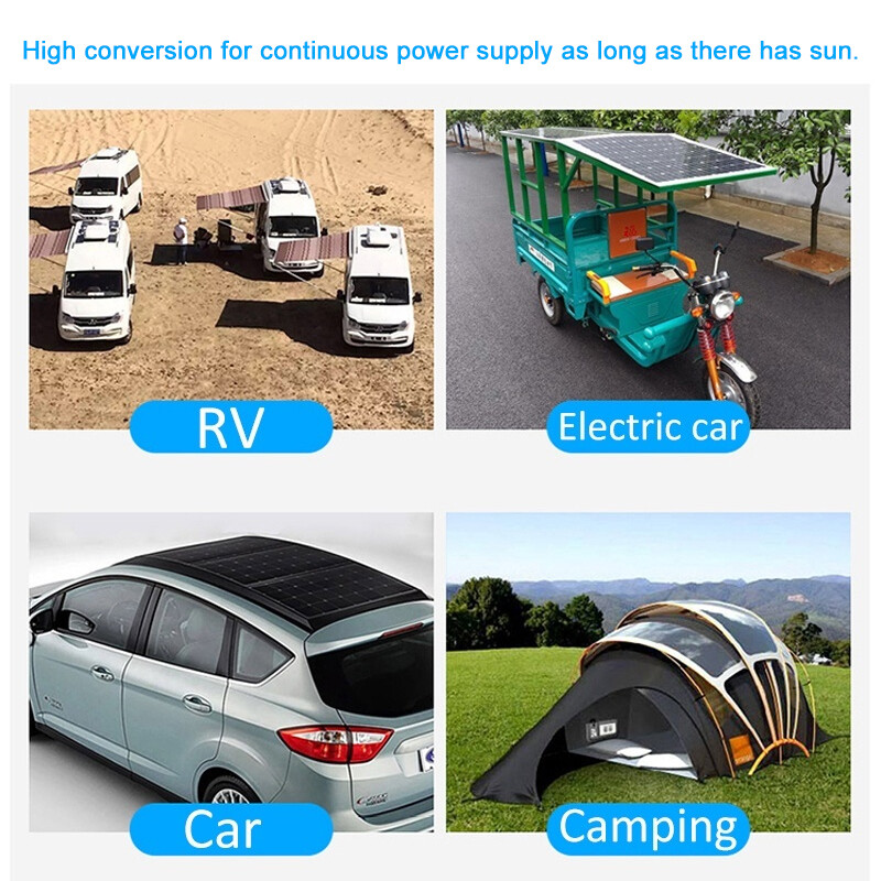 Bộ Tấm Pin Năng Lượng Mặt Trời Di Động 100W, Bộ Sạc USB DC Kép Với Năng Lượng Mặt Trời Điều Khiển