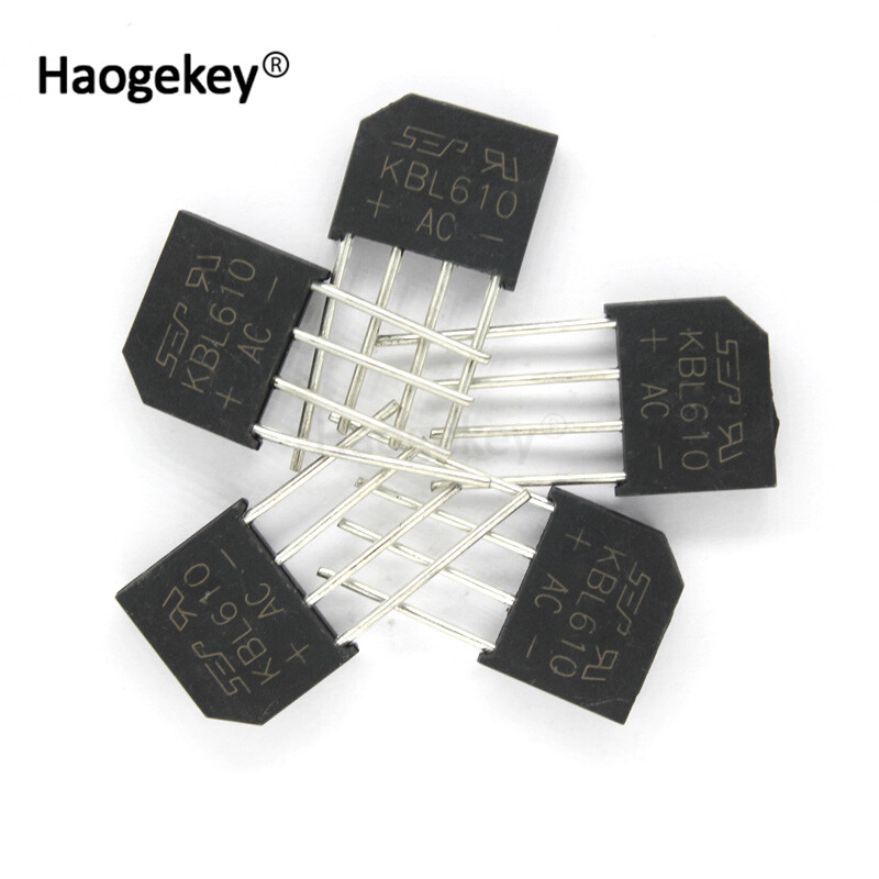 5pcs/lot kbl610 6a 1000v diode bridge rectifiers dip