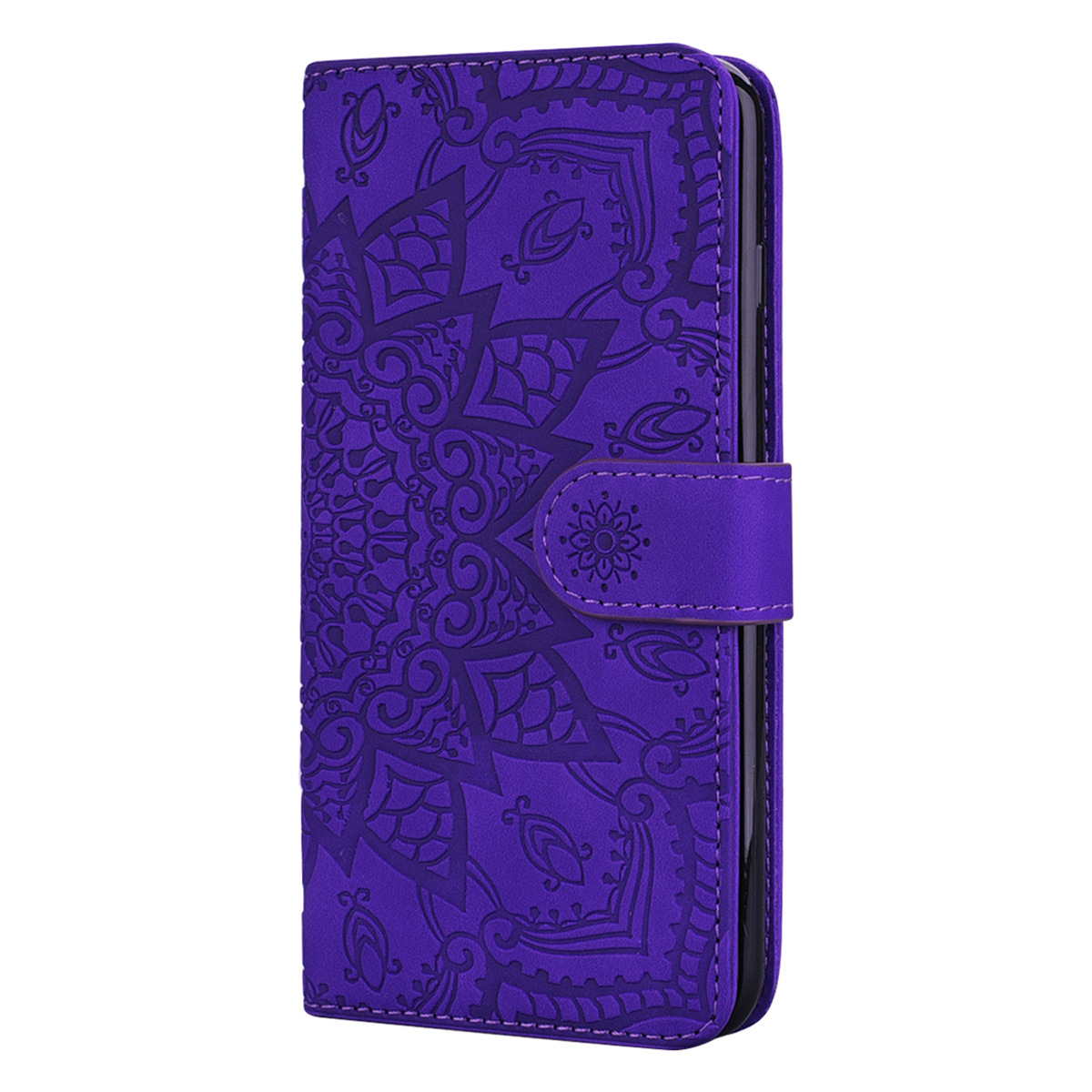 for Samsung A51 A71 Leather Case, Wallet Phone Case Light Slim Flip Folio Cover Durable Shell Genuine Matte Calf Skin Feel, with Kickstand and Cash Card Slots Wristband
