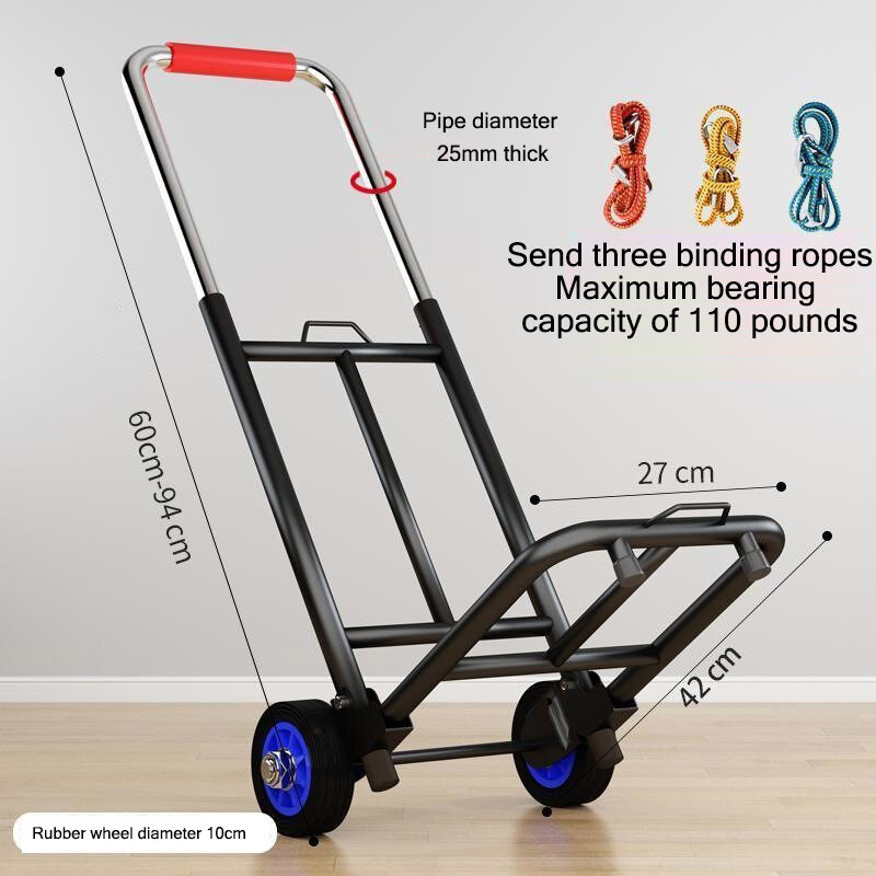 XMDS Hand pull, folding, portable luggage, shopping, grocery shopping, pulling goods, load king, small pull, small cart, home discount model practical