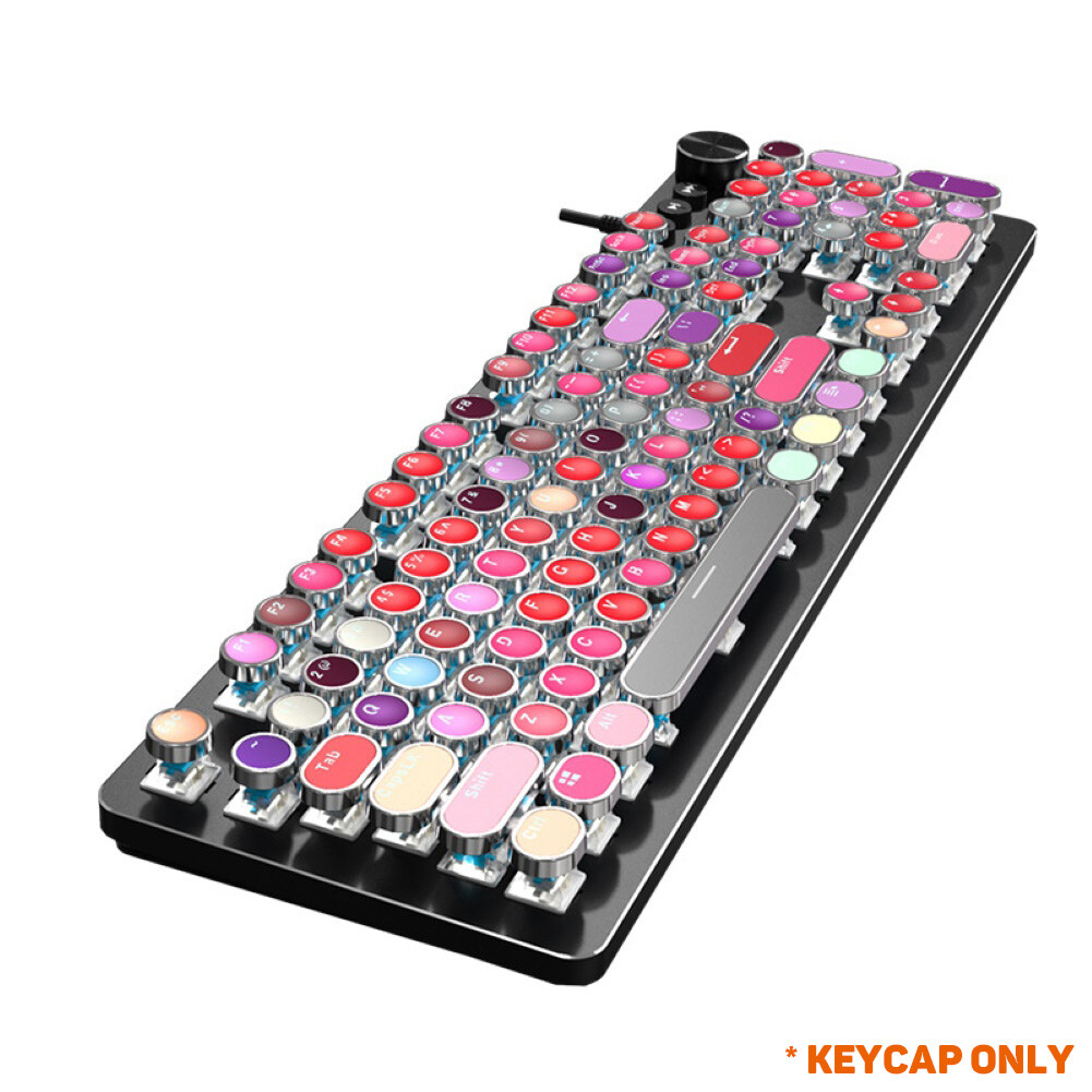 104Pcs/Set PBT Universal Round Key Cap Keycaps for Cherry MX Mechanical Keyboard