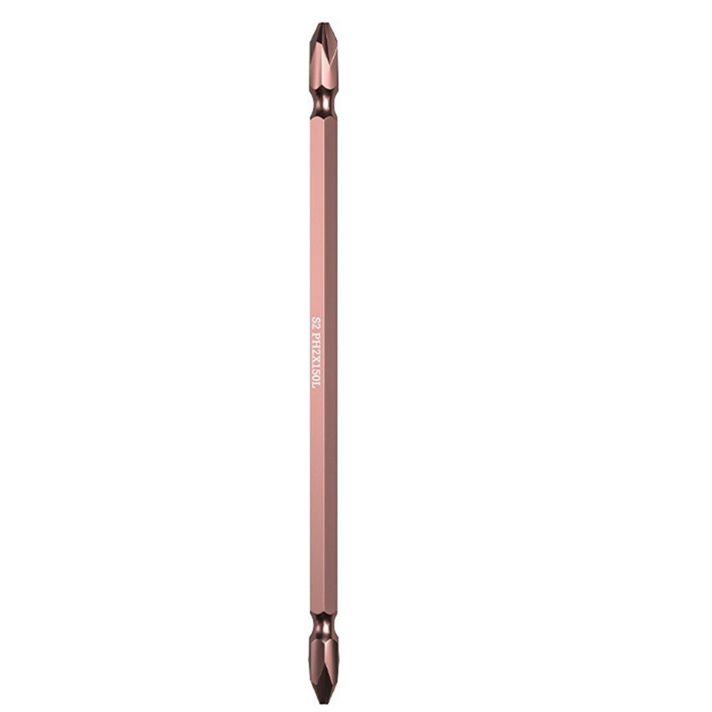 Unnicoco 1pcs ph2 double head screwdriver bit 1/4'' hex shank chrome vanadium alloy steel 65/100/150/200/250/300mm