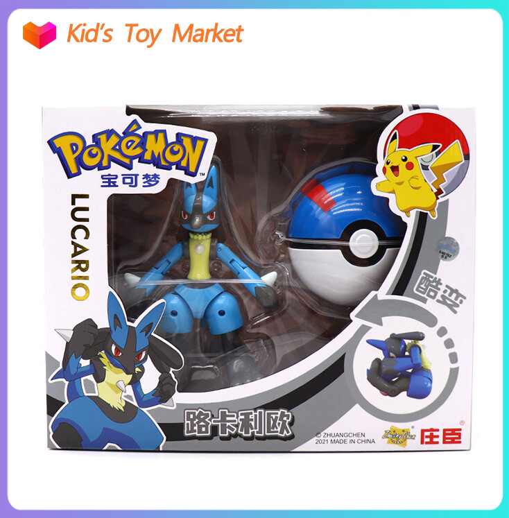 1 Pcs Pokemon Toy Pocket Monster Lucario Action Figure Poke Ball Model Anime Figurine Collect Toys for Boys Girls Kids Gift