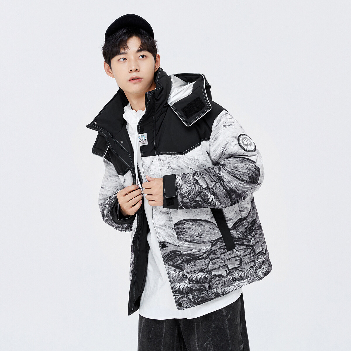 Semir Down Jacket Men Winter Loose Technical Jacket Urban Functional Style Spliced Tops Coat