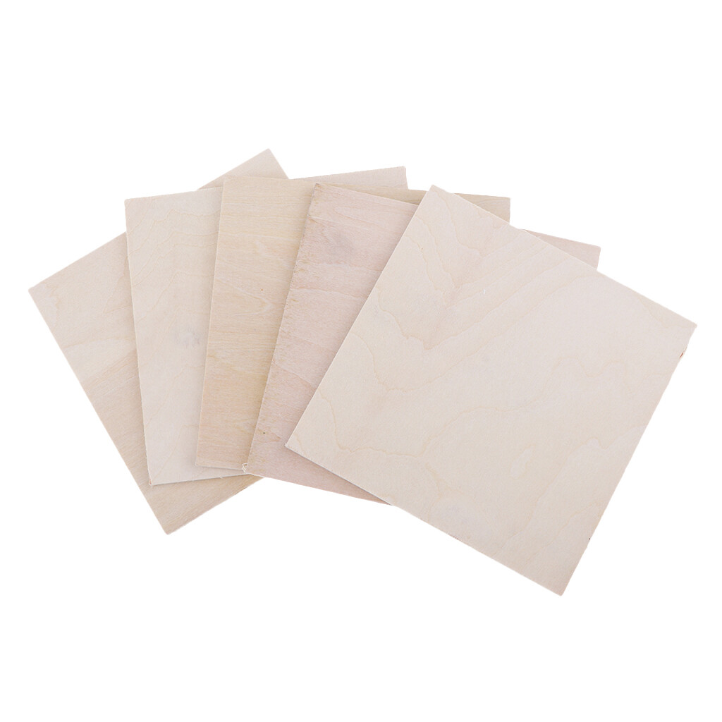 Miusue 10 Pieces DIY Model Balsa Wood Sheet Wooden Plate Crafts Model