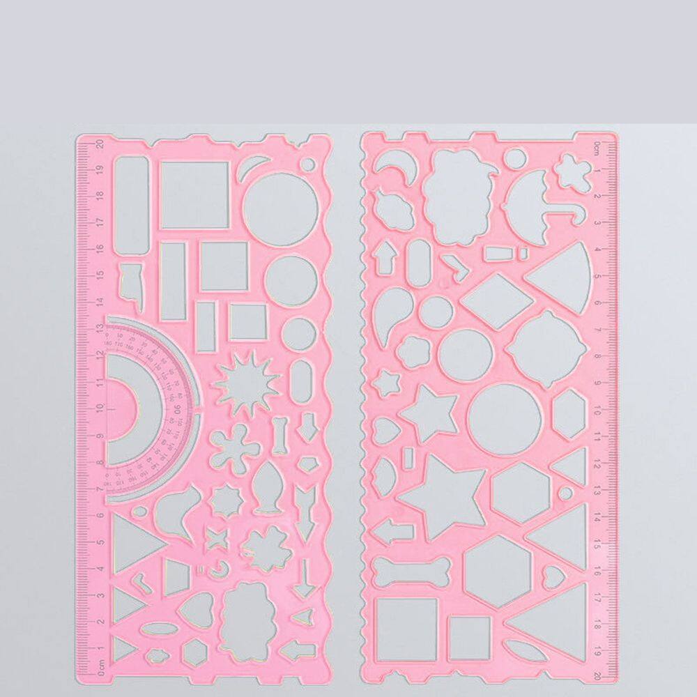 MMLUCK Students Creative Multipurpose Geometric Drawing Template DIY Puzzle Circle Maker Drawing Ruler Geometric Function School Accessories Stationery Template Rulers Drafting Supplies Drawing Ruler Mathematical Geometry Wavy Line Ruler