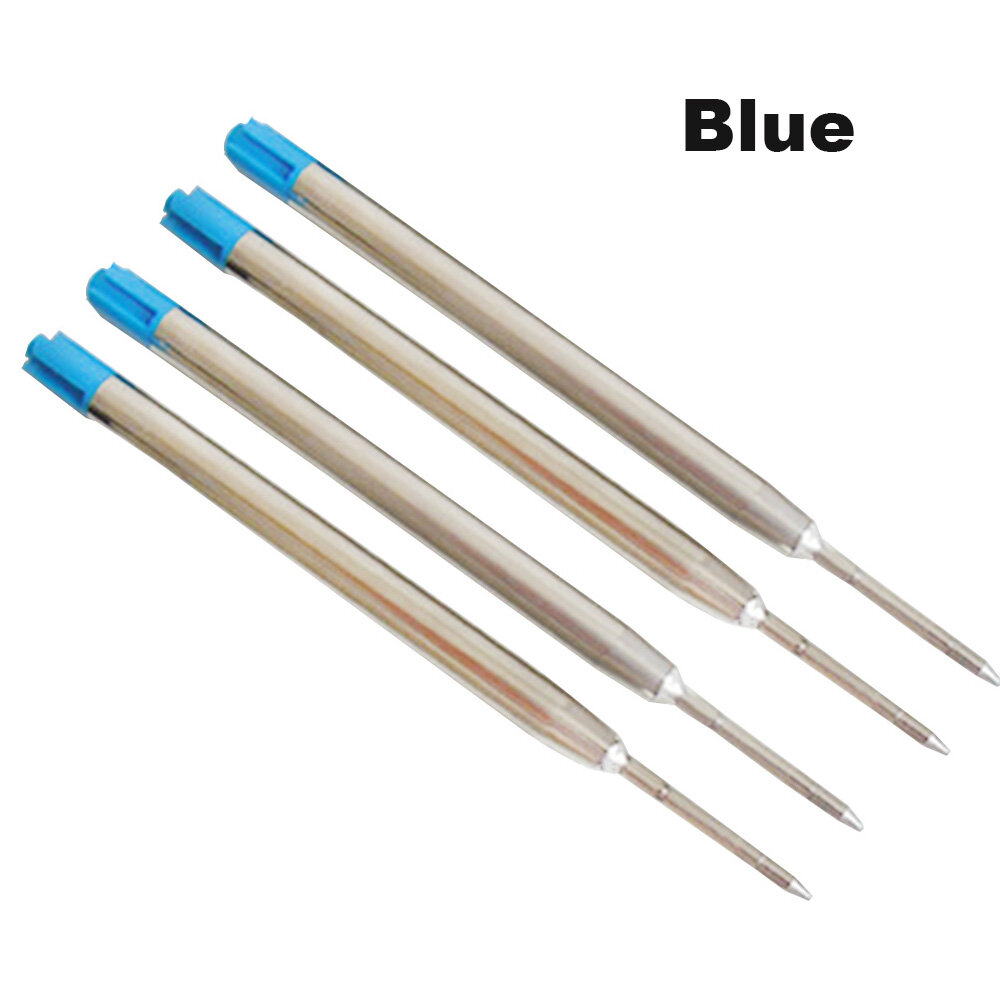 10PCS/LOT 0.5mm Hot Office Writing Supplies Signature Metal Ballpoint Pen Refills Blue/Black Ink Medium Nib Core