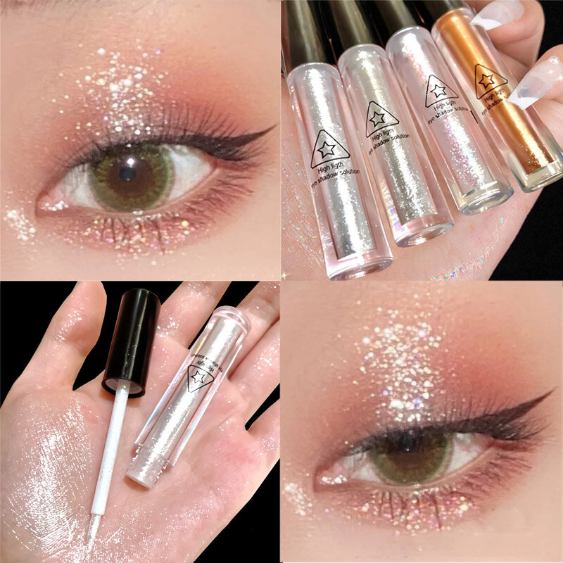 Dorisna Liquid Eyeshadow-Glitter Eyeshadow Waterproof Glitter Eyeliner Liquid Highlither Makeup Party Makeup Eye Shadow Pearl Light Flash Film Brilliant Pearl Long- lasting Eye Lying Silkworm Cosmetics