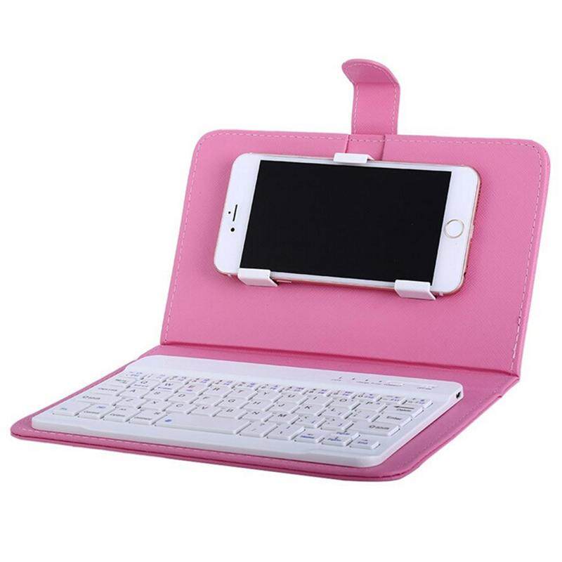 Fy Portable PU Kulit Pembungkus Keyboard Nirkabel untuk iPhone dengan Keyboard Bluetooth untuk 4.2-6.8 Inci Ponsel Spesifikasi: Keyboard Bluetooth + Casing Kulit
