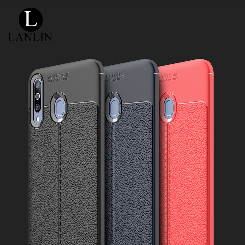 LANLIN For Samsung Galaxy A50s A50 A30s Case, Luxury Ultra Slim Leather Pattern Soft TPU Rubber Phone Case Shockproof Protective Bumper Casing Back Cover For Samsung A50s Case
