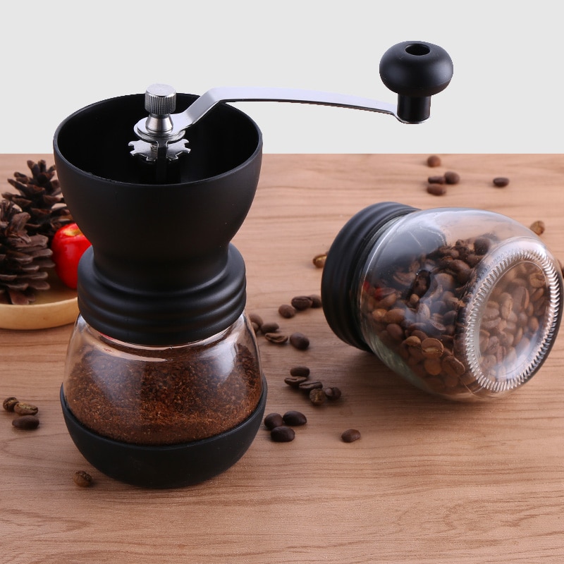 Portable Manual Coffee Machine Grinder Adjustable Ceramic Burr Mill Hand Crank Household Crusher Coffee Bean Tools WF1013