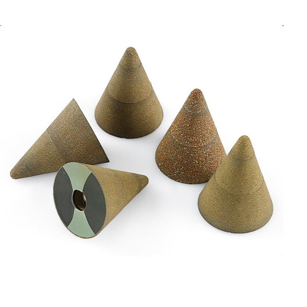 Toolstar Chamfering Diamond Head M10 Conical Diamond Grinding Head 50-200 Grit Stone Chamfering Grinding Polishing Grinding Head for Stones Chamfering, Grinding and Finishing